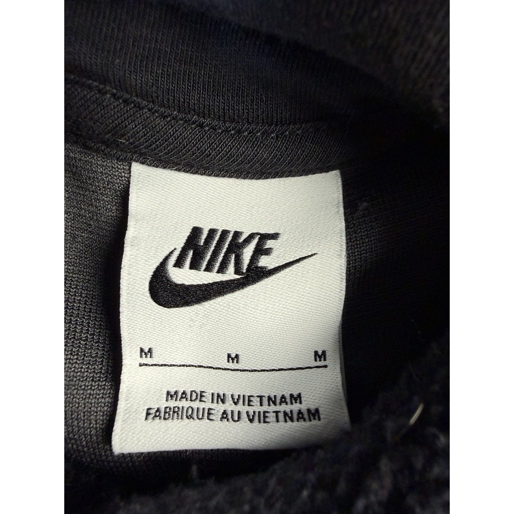 Nike Mens Black Sherpa Fleece Pullover Hoodie Center Swoosh Kangaroo Pocket Sz M - Picture 7 of 8